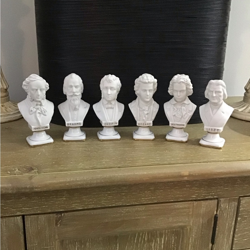Andrea made in Japan Set of White Composer Busts